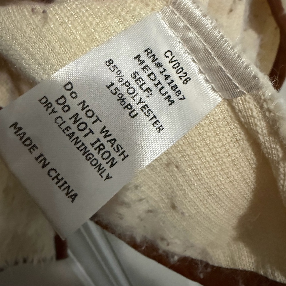 Elegant Cream Women's Vest with Brown Trim - Picture 4 of 7